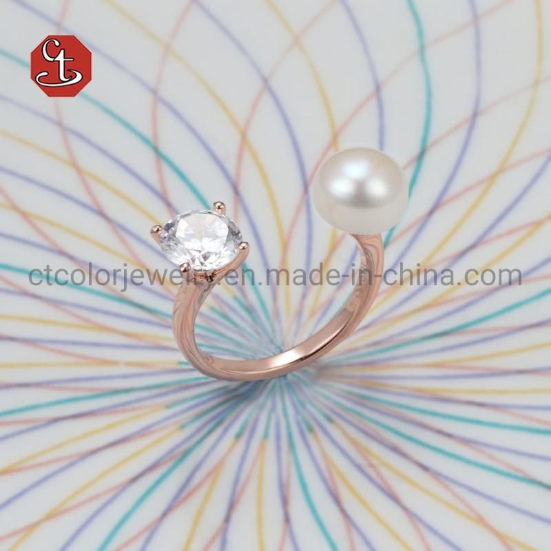 Fashion Jewelry 925 Sterling Silver Pearl Ring