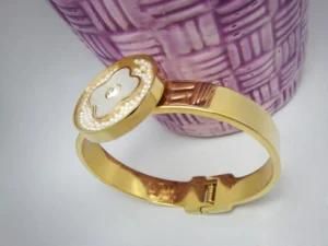 Stainless Steel Rose Gold Plating Flower Bracelet (BC1221)
