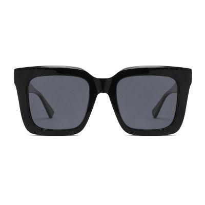 New Fashion Style Unisex Polarized Trend Street Super Large Sunglasses Custom Loge Square Frame Acetate Sunglasses
