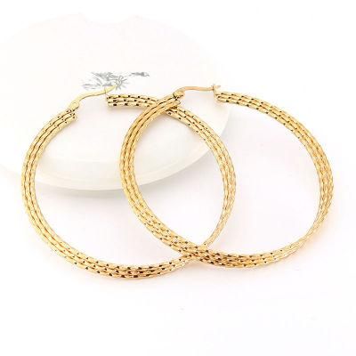 Manufacturer Custom Fashion Jewelry High Quality None Fade Hoop Earrings 18K Gold Plated Stainless Steel Earring jewellery