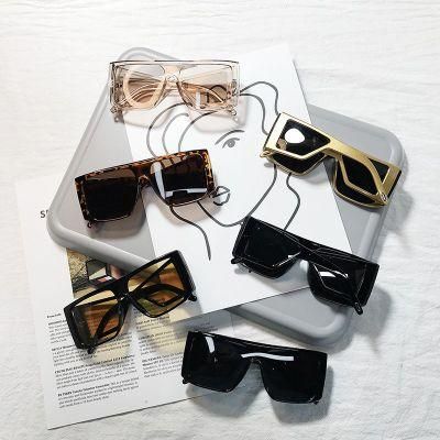 2022 Fashion Accept Customized Logo Square Oversized Plastic Glasses Sunglasses