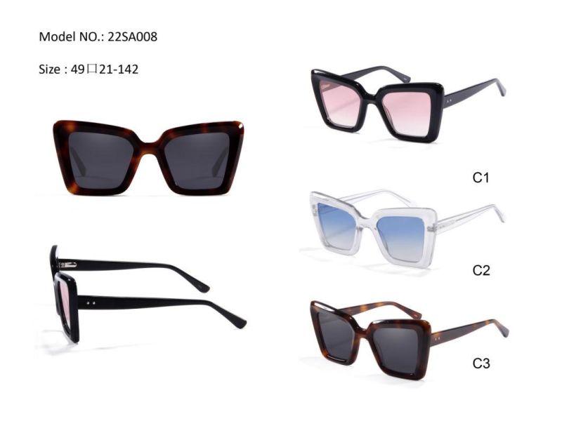 Wholesale Stylish Oversize Sun Glasses Vintage Acetate Cr39 Sunglasses Manufacture Fast Shipping