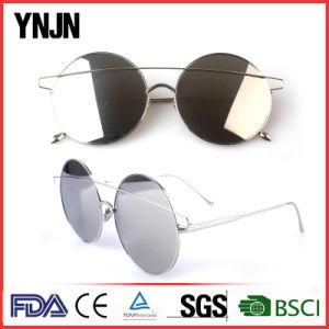 Ynjn Round Big Fashion Gold Metal Sunglasses