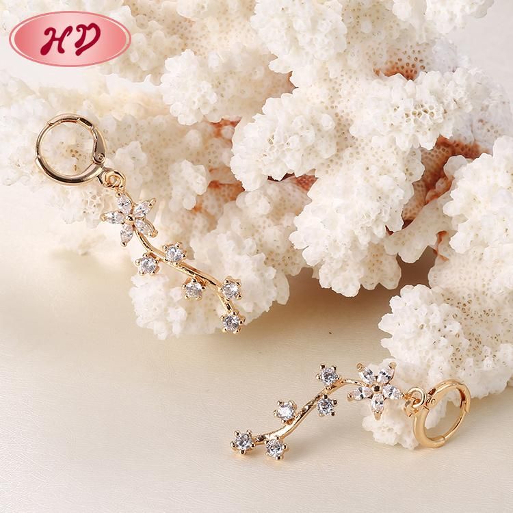 Costume 2020 Fashion Dubai 18K 24K Gold Fine Gemstone Jewelry Drop Earring