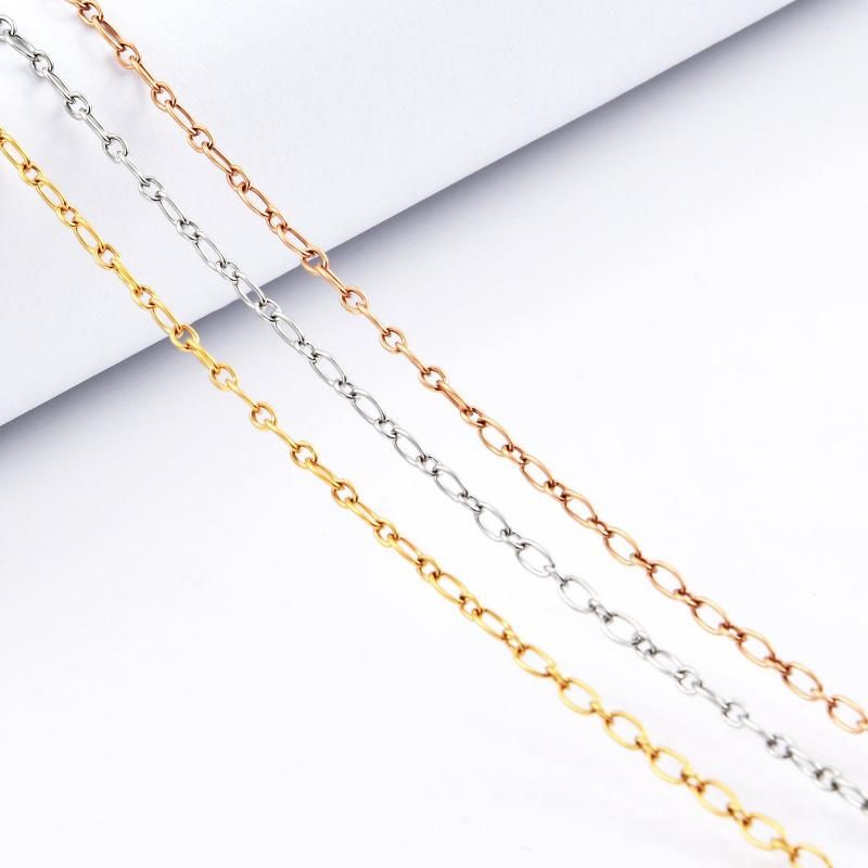 New Style Fashion Custom 18K Gold Plated Necklace Bracelet Long and Short Cross Cable Chain Handcraft Jewelry