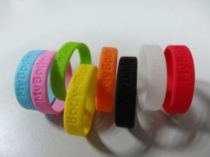 Fashion Custom Simple Silicone Wristband with Debossed and Embossed Logo ID Bracelet