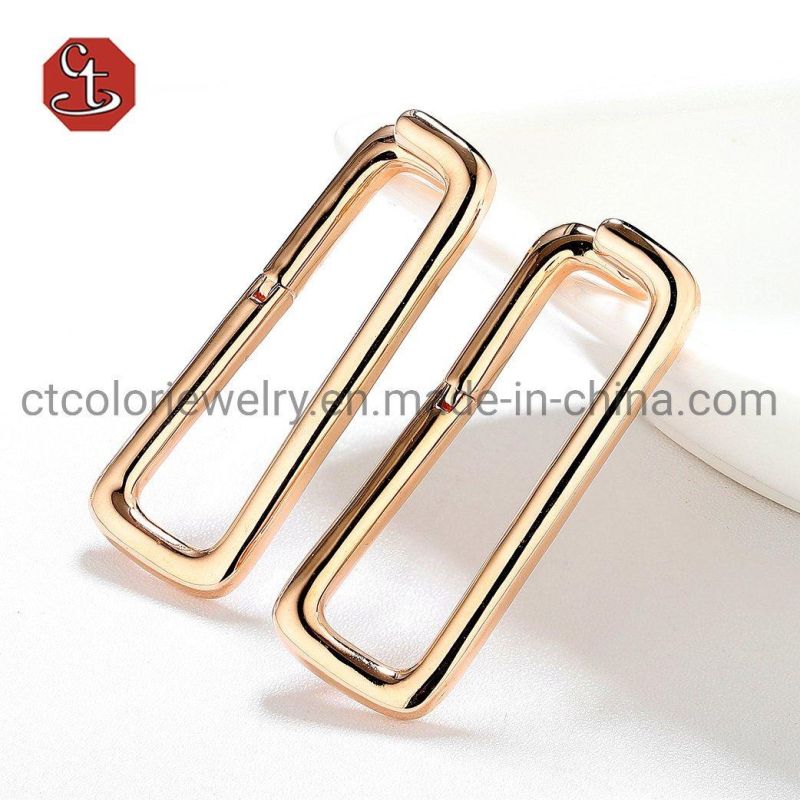 Personalized Buckle Earring Square Shape Plain 925 Sterling Silver Jewelry Fashion