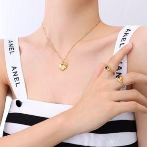 Fashion Women Jewelry Stainless Steel Heart Charm Necklace for Women