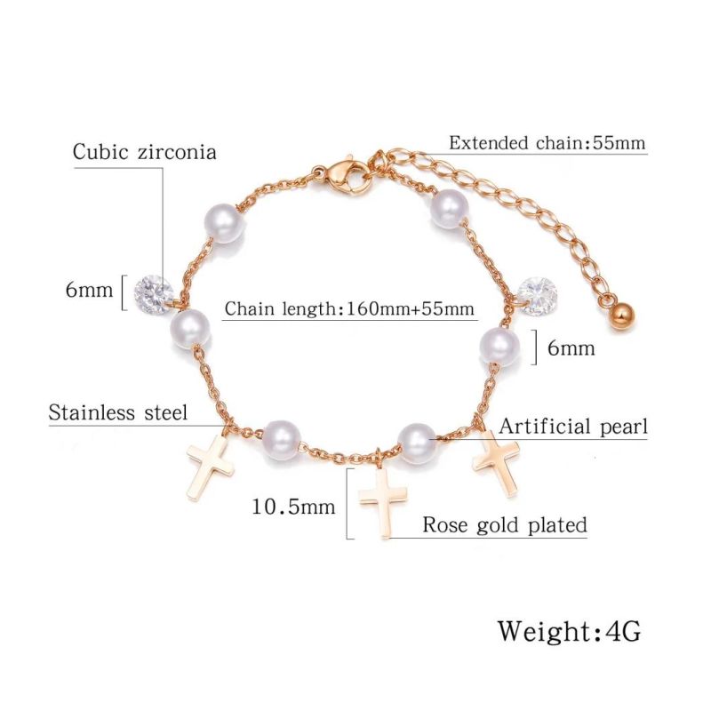 Fashion Stainless Steel Jewelry Cross Women Bracelet