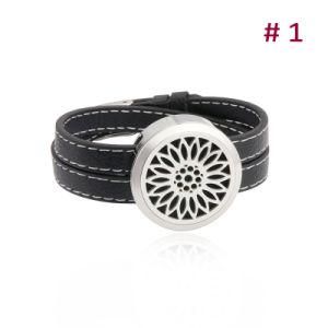 Hot Jewelry Stainless Steel Scented Diffuser Leather Fitness Bracelet