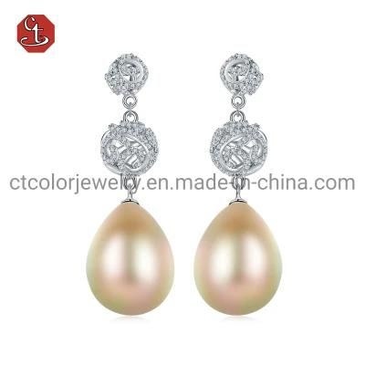 Fashion Romantic Temperament Wholesale 925 Silver Pearl Women Earrings Jewelry
