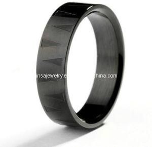 Fashion Men Black Plated Stainless Steel Ring Sjr709