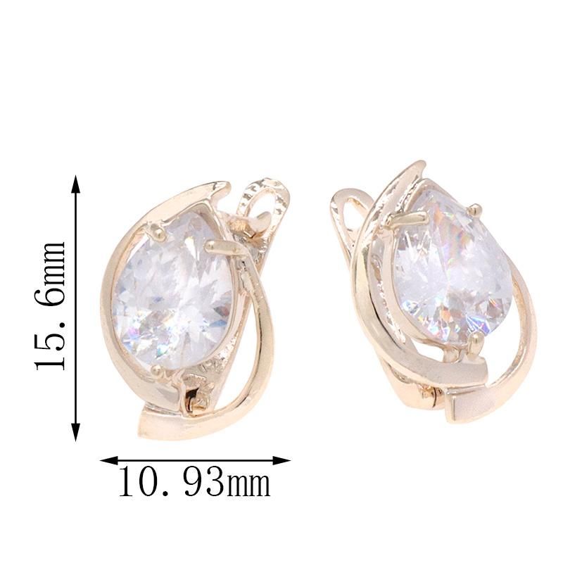 Fashionable Cute Girl CZ Circle Shaped Zirconia Party Jewelry Earrings