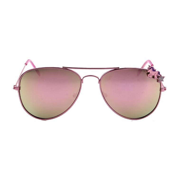 Pink Mirror with Horse Logo Metal Frame Sunglass