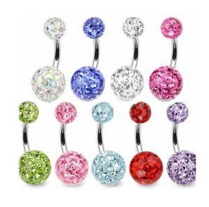 Epoxy Coat Crystal Ball Fake Piercing Navel Rings