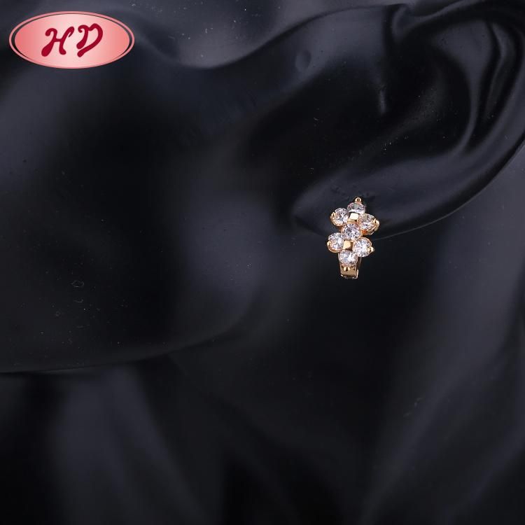 Wedding Jewelry 18K Gold Plated Fashion Drop Huggies Earring for Women