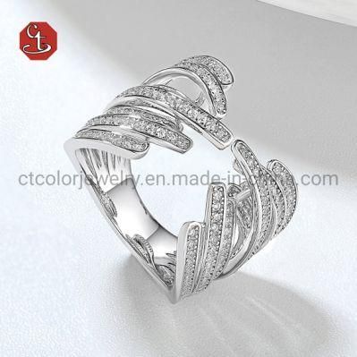 Fashion Lady Open Ring Jewelry 925 Silver &Brass Gifts Ring