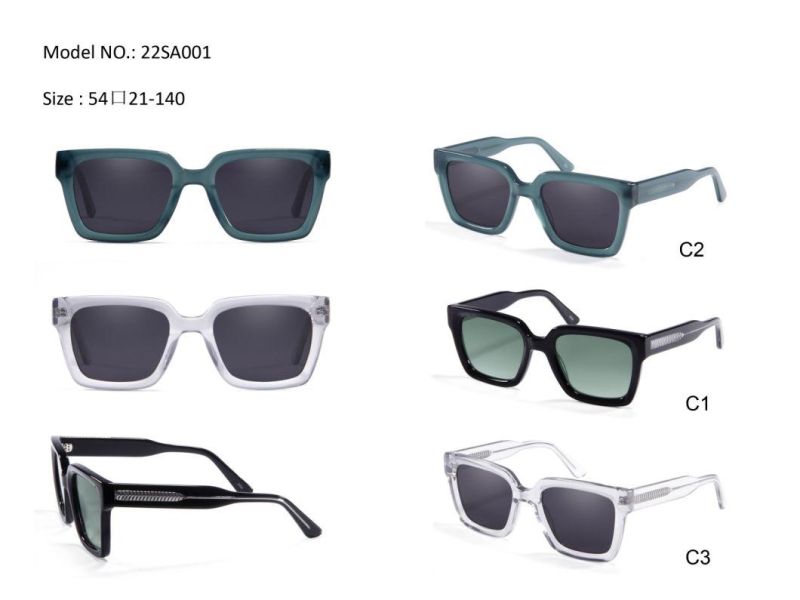 2022 Famous Designer Rectangular Summer Element Acetate High Quality Cr39 Sunglasses Fast Delivery