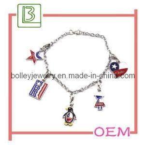 Enamel Bracelet with Flag Charms