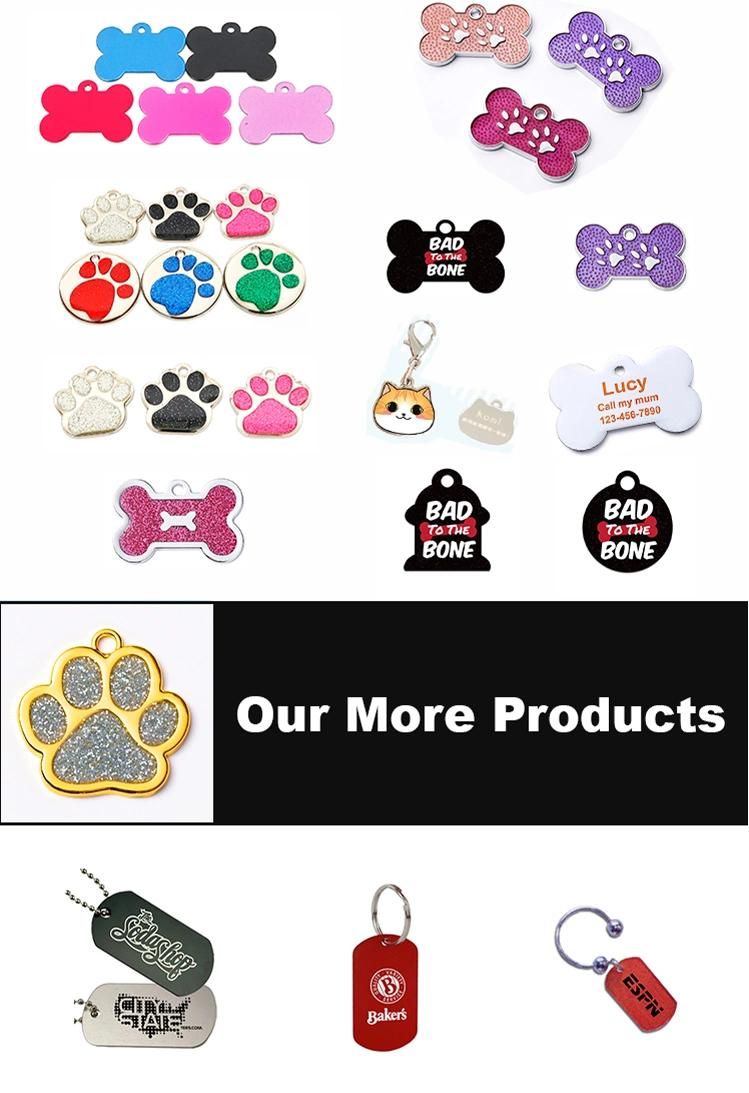 Top Sale Custom Sport Pets Paw Reflective Pendant Metal Dog Tag