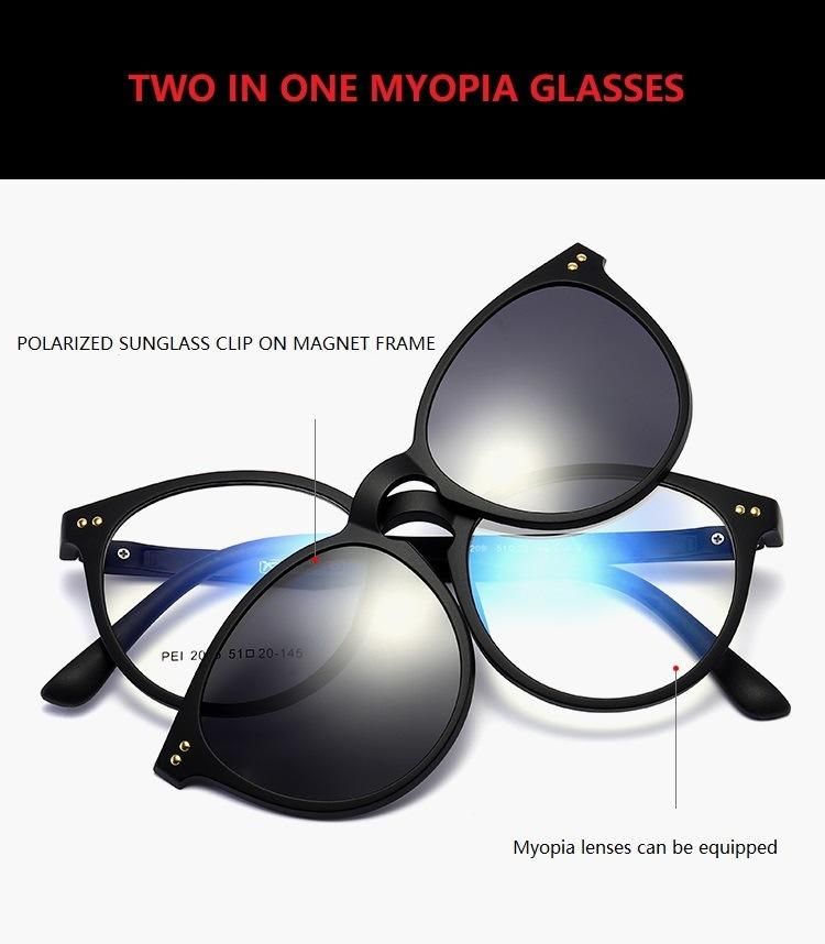 2020 High Quality Stainless Steel Glasses Reading Magnetic Frame Clip on Sunglasses