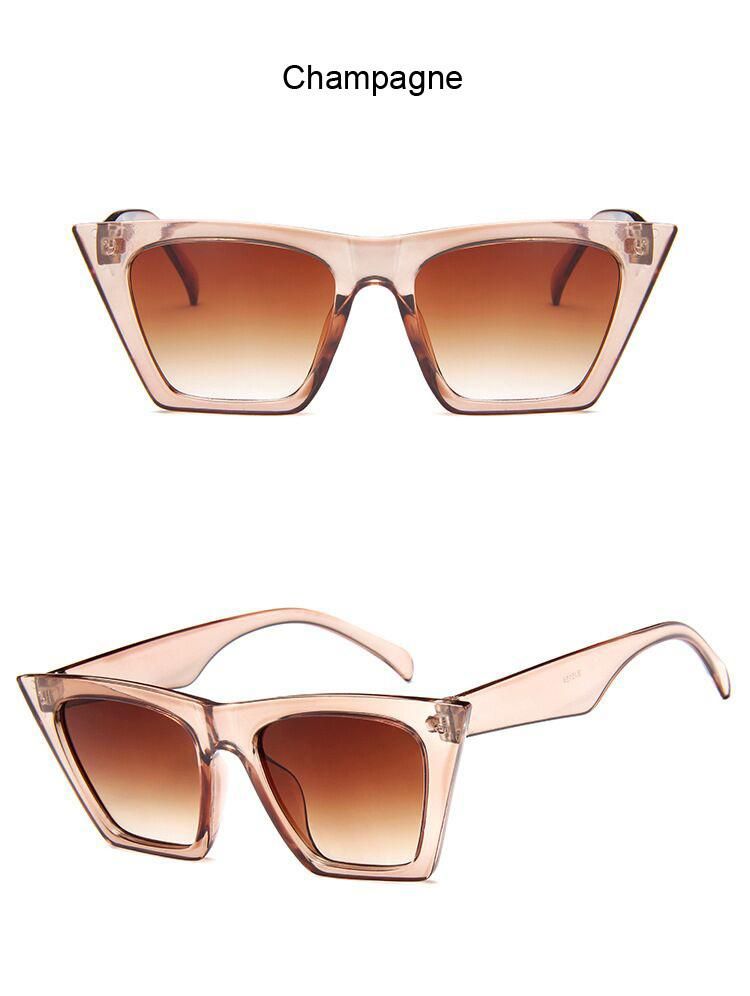 Oversized Square Cateye Polarized Sunglasses