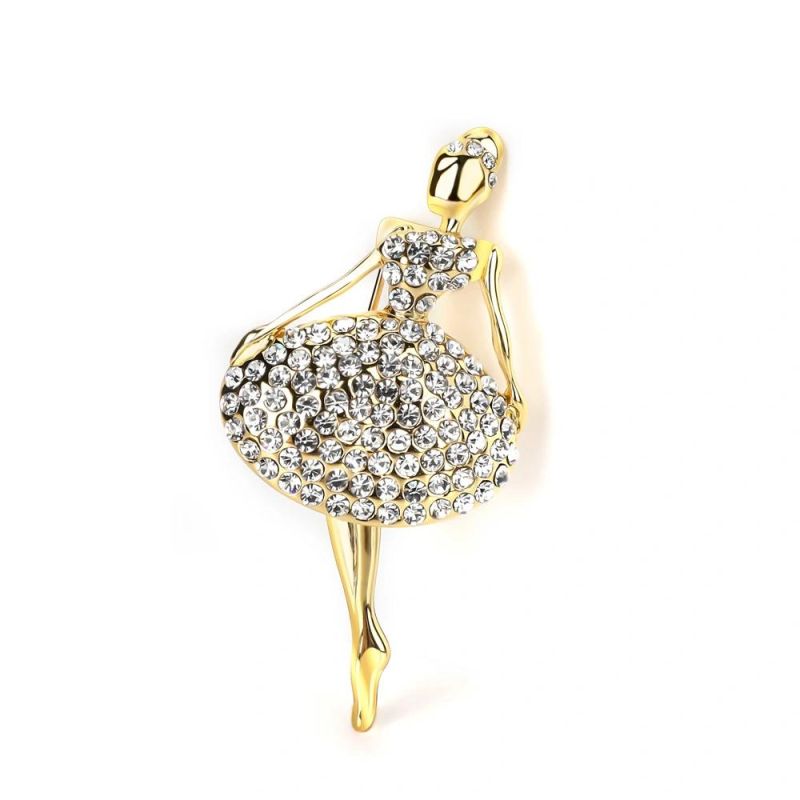 Ballet Princess Shape Copper Brooch for Gifts