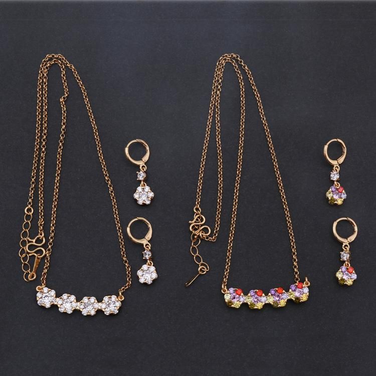 Costume Imitation Fashion Earrings Champaign Gold Copper Alloy Jewelry Set