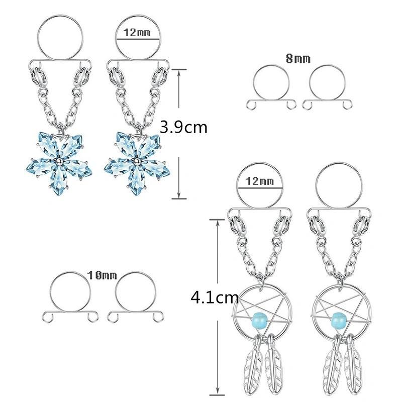 316L Surgical Steel Non-Piercing Nipple Ring Jewelry Set