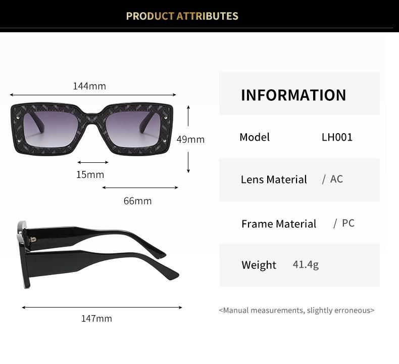 New Style Men and Women Fashion Trendy Retro Sun Glasses Luxury Square UV400 Outdoor Sunglasses