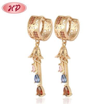 2020 Hot Wholesale Wedding Fashion Jewelry 18K Gold Hook Earrings with Rhinestone for Women