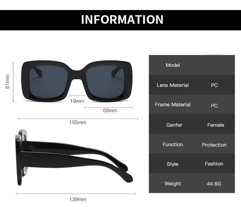 Women Sun Shades Eyewear 2021 Fashion Multicolor Oversize Sunglasses