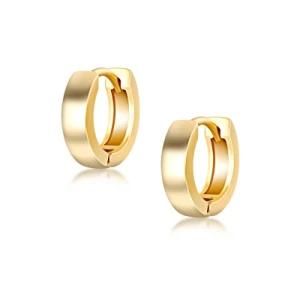 Europe Hot Slae 925 Sterling Silver Classic Style 14K White Gold Plated Hoop Earrings for Women