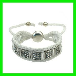 White Square Shamballa Bracelet