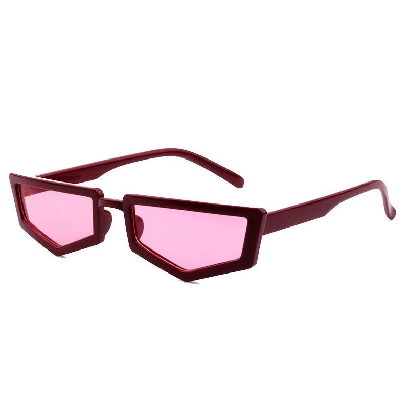 2017 Tiny Rectangle Shape Fashion Sunglasses with Red Color