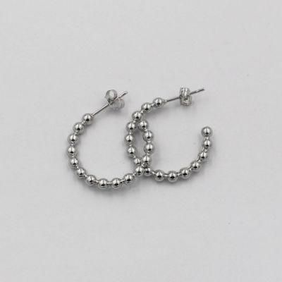 2021 Newest Fashion Retro Simple Style Beads 316L Stainless Steel Earring Jewelry