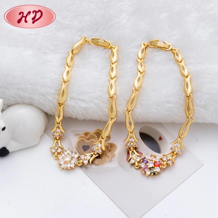 Popular Fashion Style Gold Plated Zircon Stone Women Bracelet