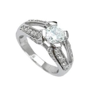 Jewellery Real White Gold Fill Sweet Heart White Sapphire Ring