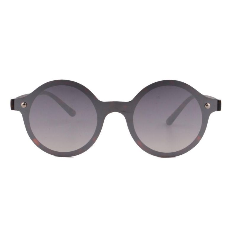 2017 Hot Selling One Piece Mirror Lens Fashionable Sunglasses with Round Shape