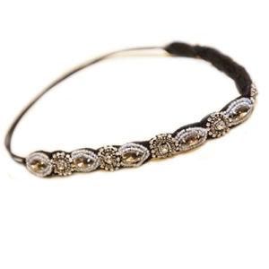 Hot Fashion Retro Style Women Crystal Rhinestone Gray Beads Hairband Headband Hairwear