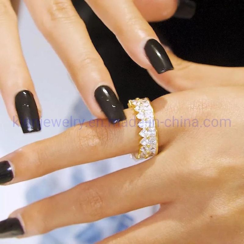 Hot Sale 14K Yellow Gold Ring Roman Numeral Women′s Wedding Band Rings Digital Engagement Diamond Ring