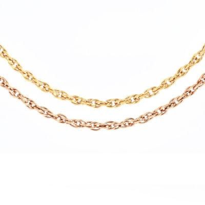 Factory Supplier Rose Gold Plated Stainless Steel Duplicate Cable Chain Bracelet Necklace Jewellery for Jewelry Design
