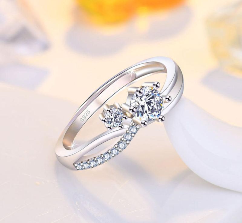 Fashion Jewelry Pave Cubic Zirconia Korea Style Small Design Ring