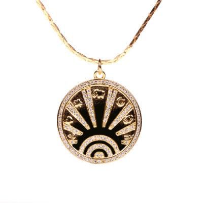 Wholesale Fashion Round Pendant Necklace with AAA Zirconia Stones