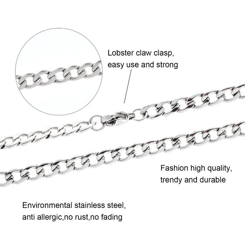 Wholesale Hip-Hop Fashion 18K Gold Plated Curb Chain Stainless Steel Jewelry for Men and Women Necklace