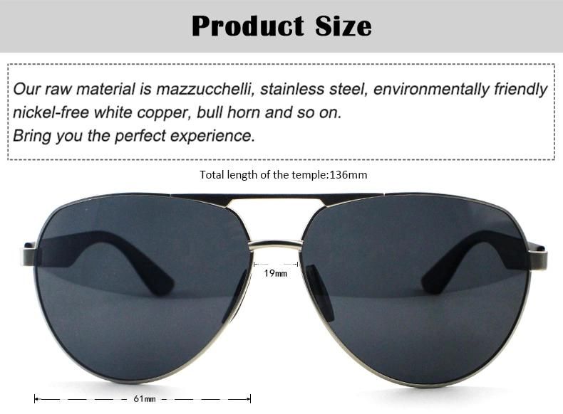 Classic Double Beam Design Stock Wholesale Polarized Men Sunglasses