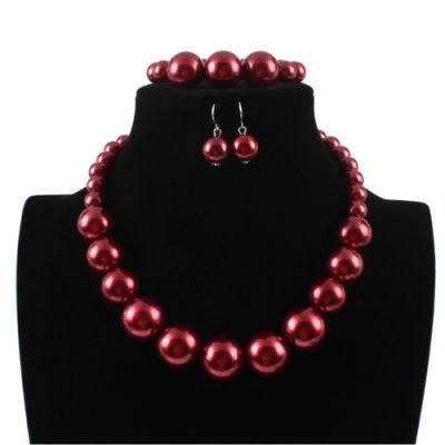 2020 Most Popular Fashion Red Bead Necklace Jewelry Set