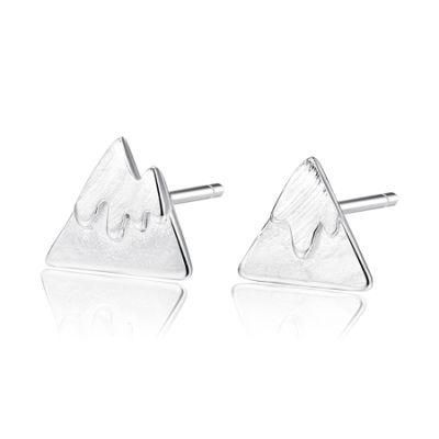 Hot Sale Volcanic and Snow Mountain Design 925 Sterling Silver Ear Stud